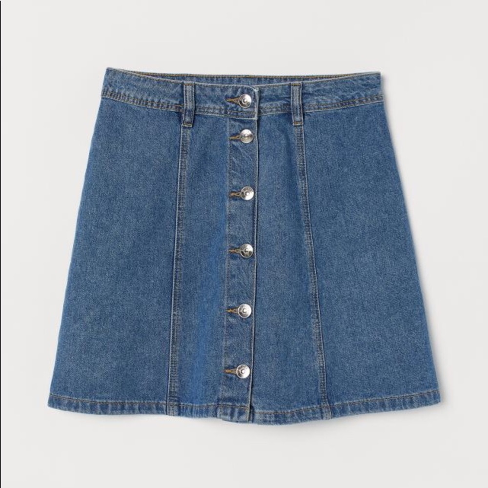 H&M A-Line Blue Denim Skirt